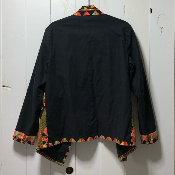 Handmade Orange Green Artsy Patchwork Jacket Size Large - Picture 8 of 14